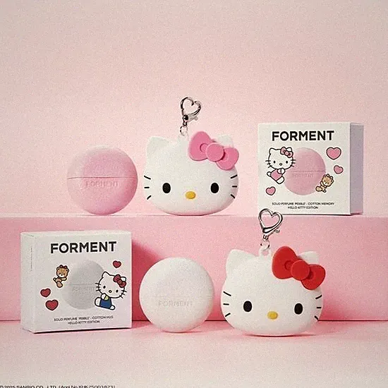 FORMENT X HELLO KITTY Solid Perfume 30 ml 2Types +Gift HELLO KITTY Case Keyring