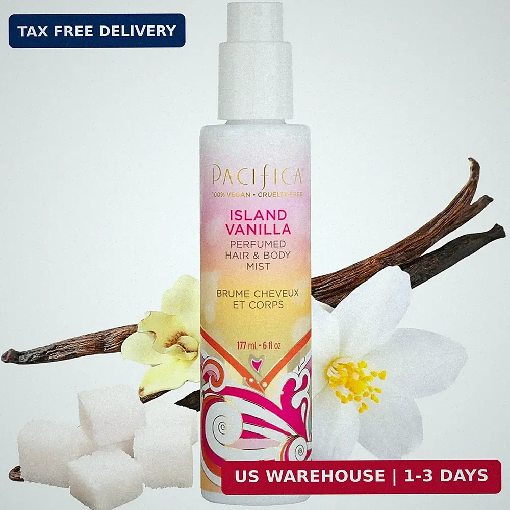 Pacifica Island Vanilla Hair Mist Perfume and Full Body Spray for Women - Fragra